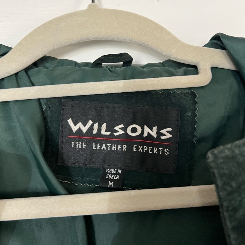 Vintage Wilsons Leather Green Suede Coat – Hooded Parka – Women’s Medium jacket - Picture 8 of 11